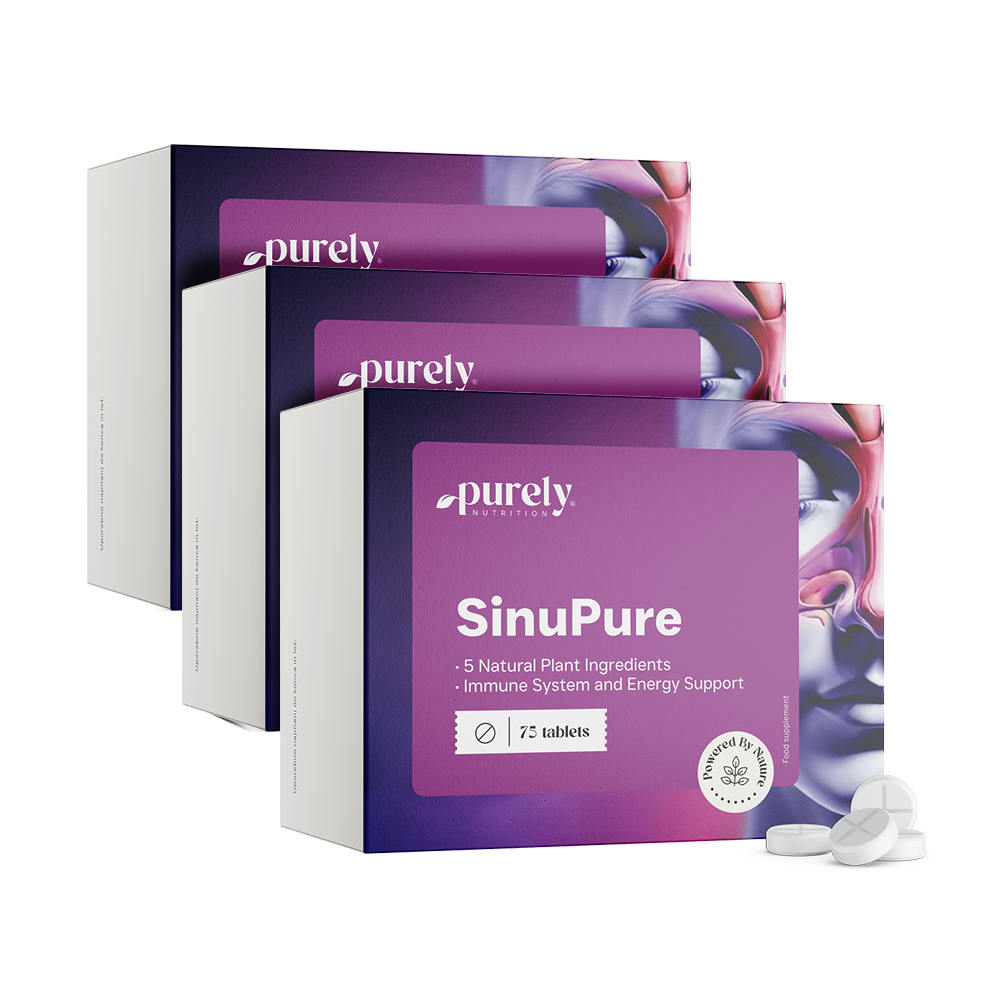 3x SinuPure – подкрепа от 5 билки, общо 225 таблетки