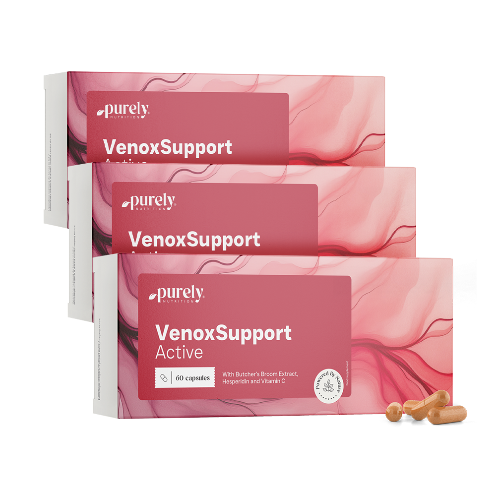 3x VenoxSupport Active – за уморени и тежки крака, общо 180 капсули