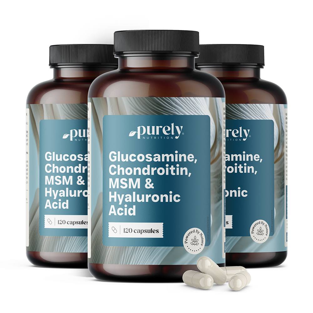 3x Глюкозамин, хондроитин, MSM и хиалуронова киселина, общо 360 капсули